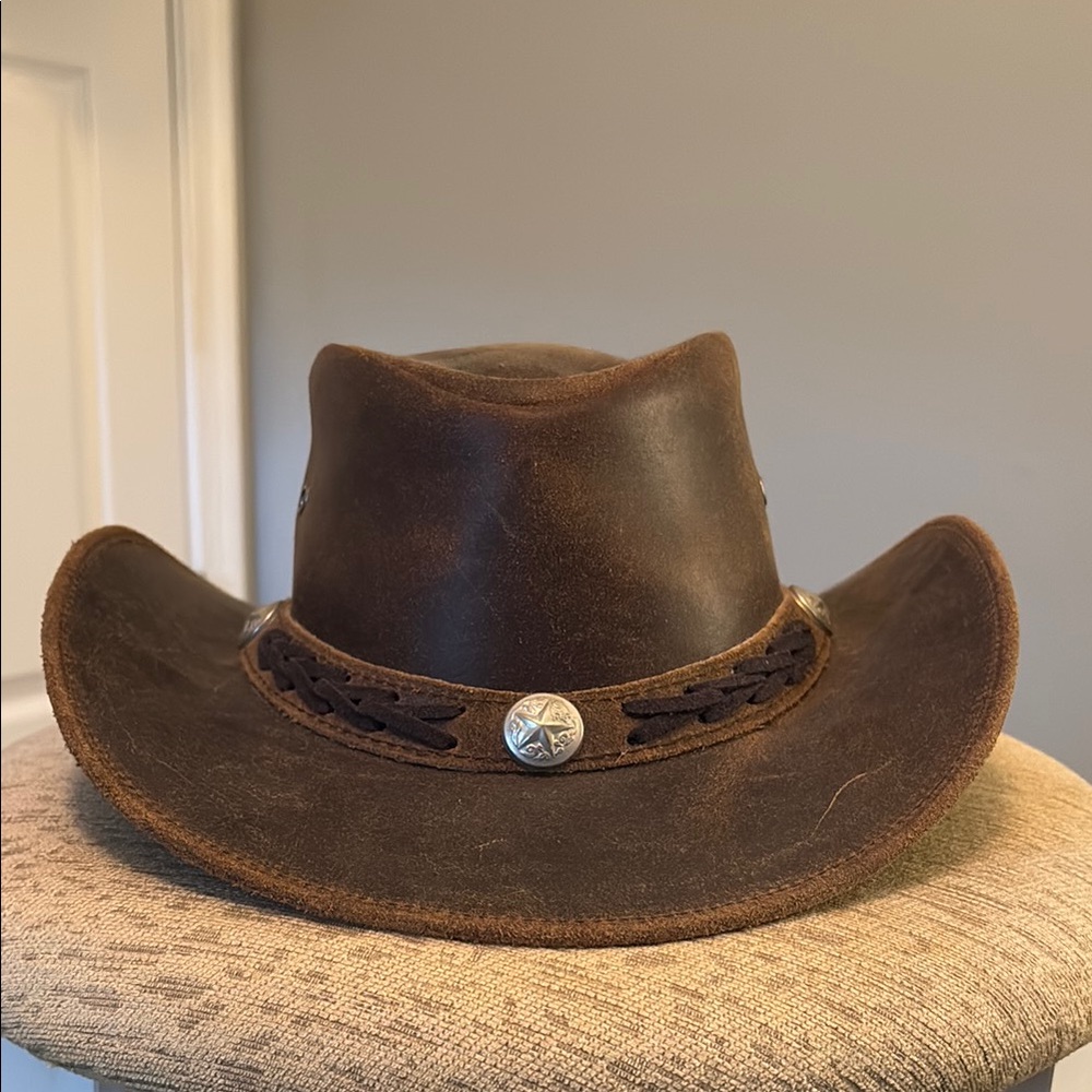 Kenny K Brown Leather Cowboy Hat